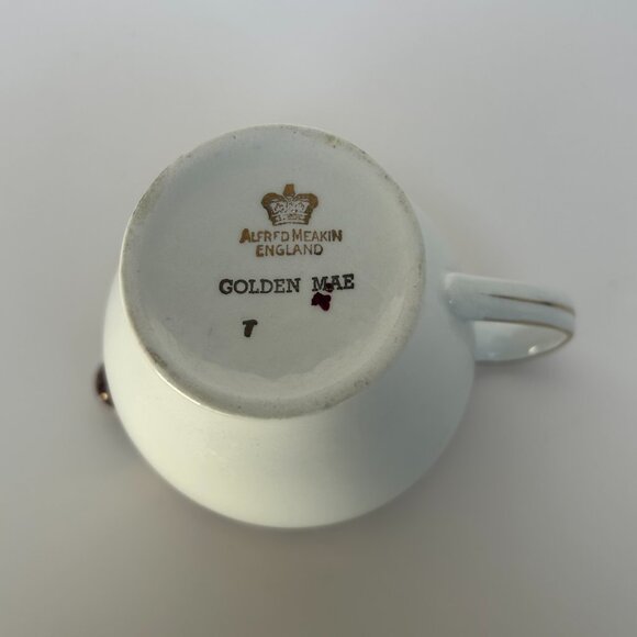 Alfred Meaking Golden Mae Tea Cups, Saucers & Creamer Made in England - Picture 11 of 14